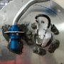 Inside of fuel end cap. Shown with fuel pickup tube and fuel level sensor