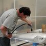 Match drilling holes from skin through left wingtip
