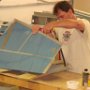 Dimpling vertical stabilzer skin