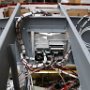 Wiring and connectors in avionics trays.