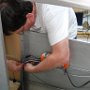 Dressing up cables going to rear of plane with cable ties