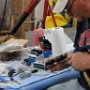 Countersinking holes into skybolt flanges                               