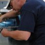 Installing the top forward skin to fuselage using clecoes