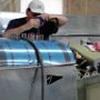 Match drilling holes between the top forward skin and forward avionics bay ribs
