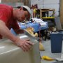 Sanding sides of bottom engine cowl