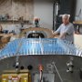 Forward top skin installed with clecoes ready for riveting