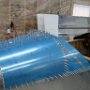 Installing rear top skin to fuselage using clecoes
