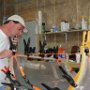 Clamped the canopy frame to the canopy and pulled tight for marking lines