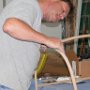 Sanding frame to prepare for primer to be applied