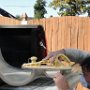 Sanding the top engine cowl to match to bottom engine cowl sanded earlier in the project