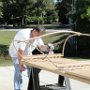 Painting canopy frame and slider rails