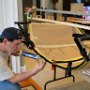 Adding sikaflex adhesive between canopy frame and canopy glass.