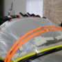 Windshield with sikaflex curing