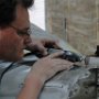 Cutting avionics bay openings in top of forward fuselage area