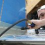 Drilling Holes into Vertical Stabilizer to Secure Empennage Fairing