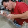 Prepping Bottom Engine Cowl for Mounting Brackets