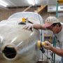 Sanding Engine Cowl Halves for Smooth Transition