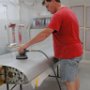 Sanding Left Wing in Preperation for Primer