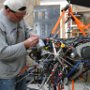 Finishing Wiring Harness on Engine